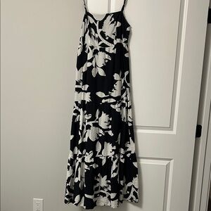 Nine West Black and White Floral Maxi Dress